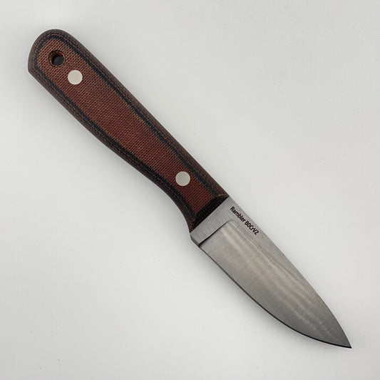 Knife with a brown handle on a white background
