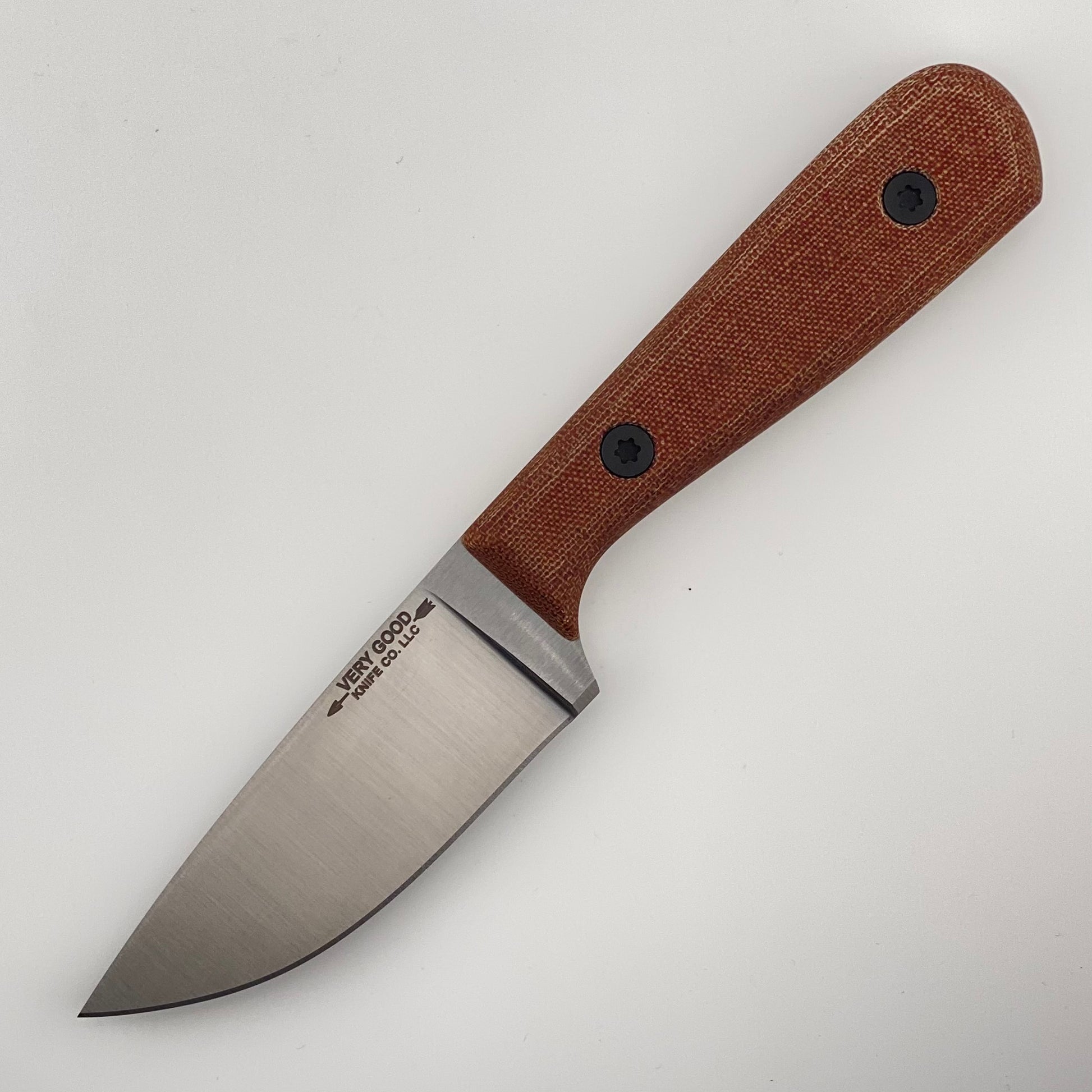 Knife with a brown handle on a white background