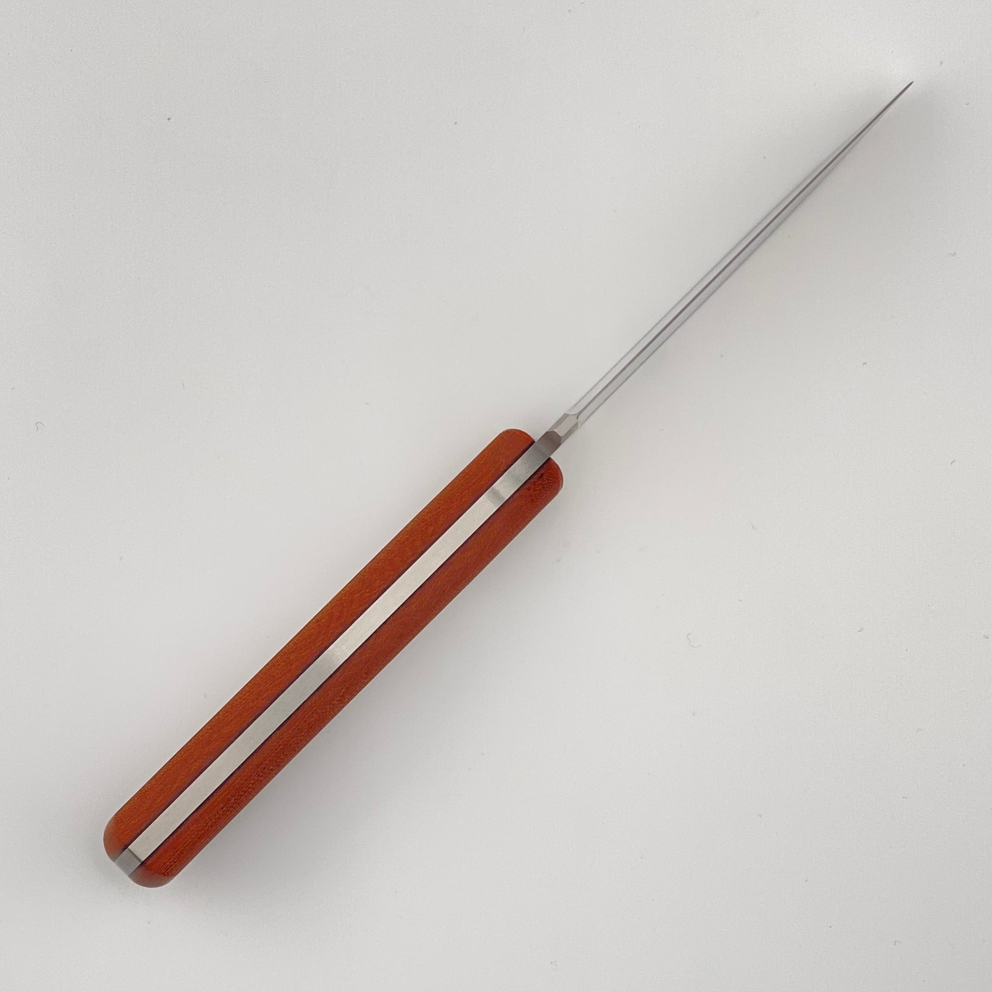 Knife with brown handle on a white background