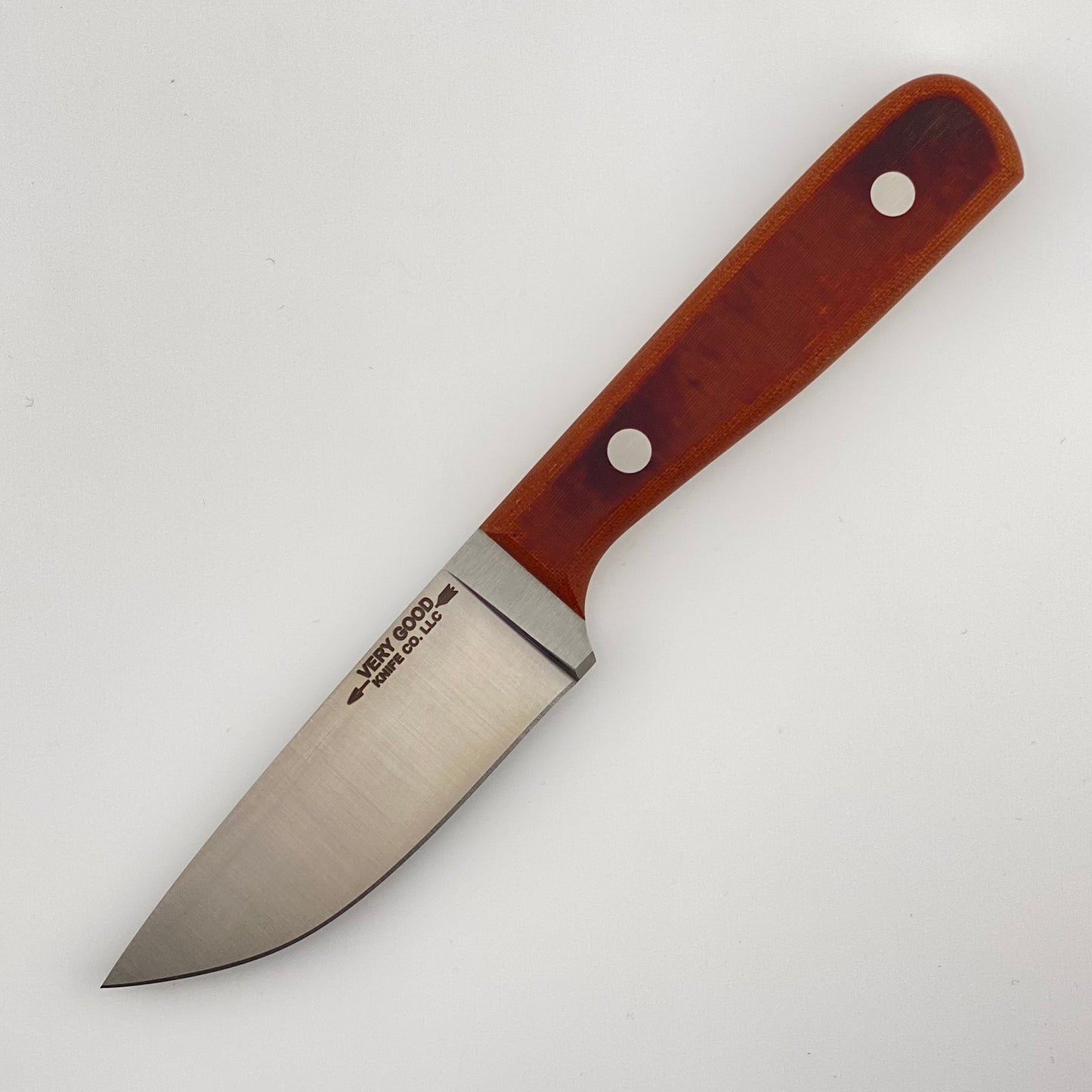 Knife with a brown handle on a white background