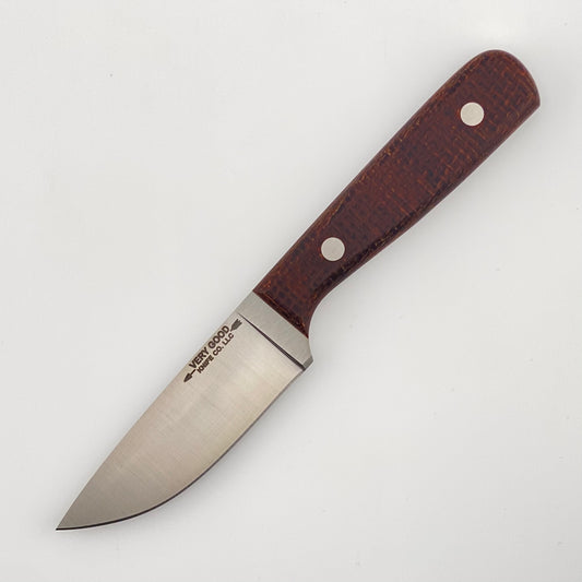 Knife with a brown handle on a white background