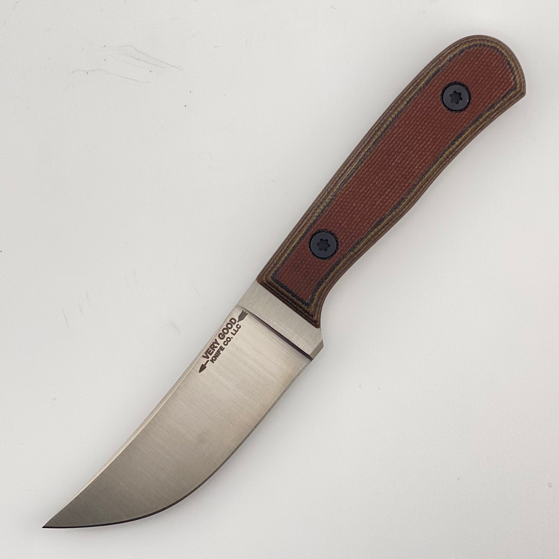 Knife with a camo handle on a white background