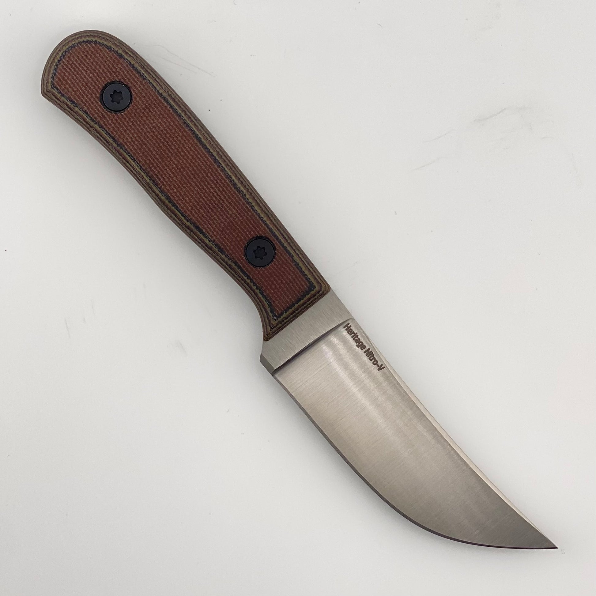Knife with a camo handle on a white background