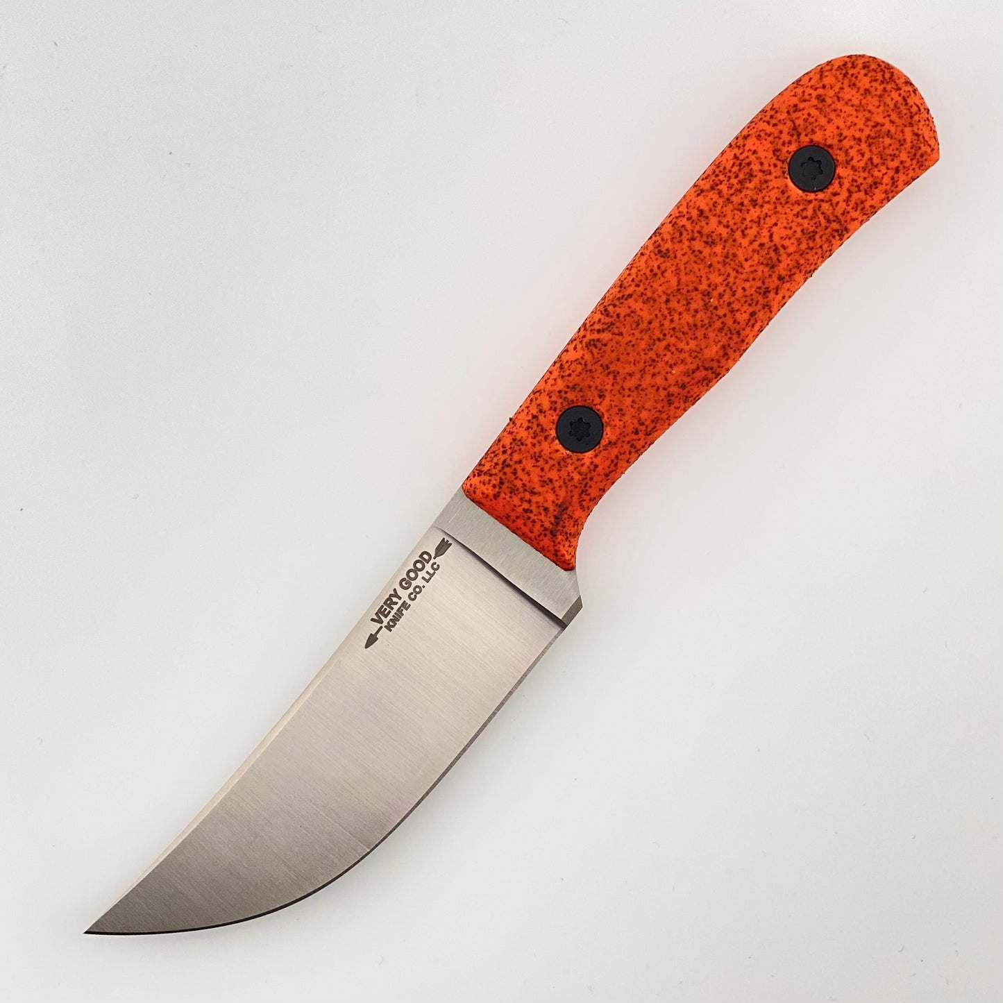 Knife with an orange handle on a white background